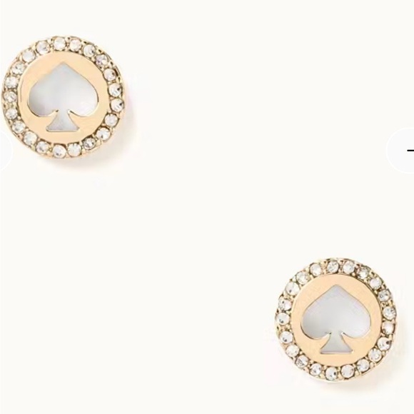 kate spade Jewelry - Kate Spade Spot the Spade Pave Halo Spade Stud Earrings